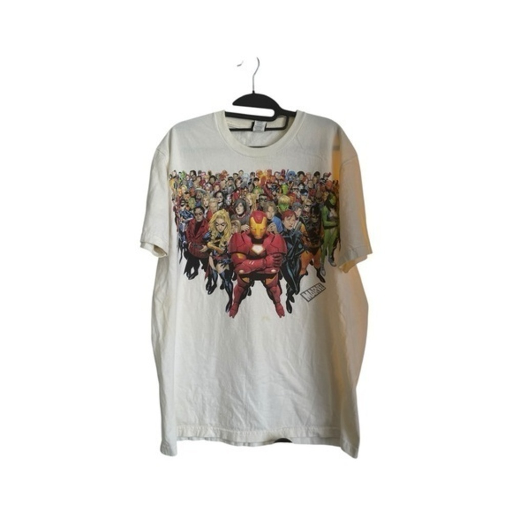 Marvel White Short Sleeve VTG Tee with Vibrant Superhero Design